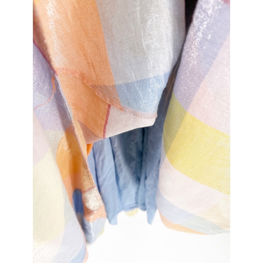 Anthropologie Pilcro Plaid Tent Maxi Dress Shimmer Pastel Metallic 2X Plus Size - Picture 7 of 10